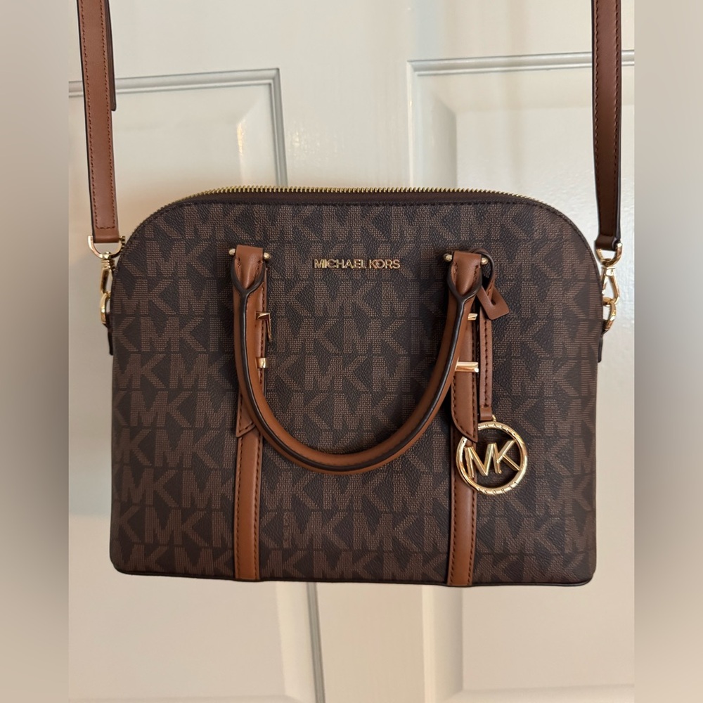 Michael Kors Dark Brown logo satchel